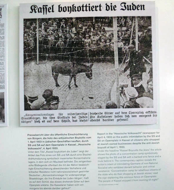 Photograph of the donkey 'concentration camp' from 1933, in Kassel